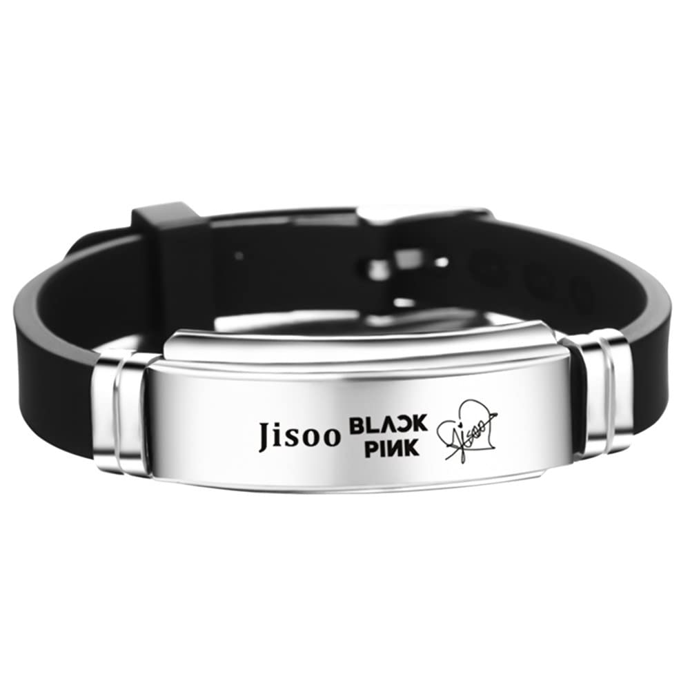 University Trendz Blackpink Kpop Stainless Steel Bracelet - Jisoo Signature Printed Silicon Wristband for Women & Girls (B0BHYXDDQ6) Amazon Price History, Amazon Price Tracker