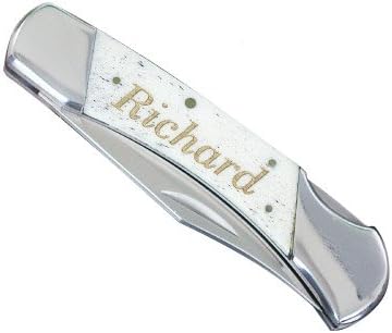 GiftsForYouNow Engraved White Bone Folding Knife, 3 1/4" Blade, Stainless Steel