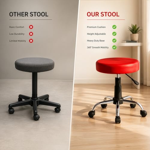 Image of DIYA Seating Nexa Round Stool (1 Year Warranty)- Red