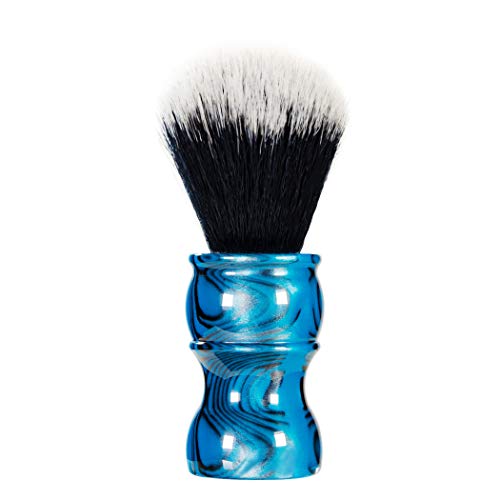 Grandslam Finest Synthetic Nylon Mustache Beards Brush Shaving Brush with Resin Handle- Engineered for the Best Shave of Your Life (Black, blue)