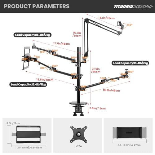 Image of TARION 4-in-1 Desktop Live Stream Stand Arm Set Titanrig Live