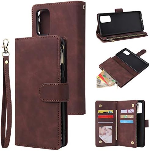 QLTYPRI Case for Samsung Galaxy S20 FE 5G, Large Capacity Leather Wallet Case 6 Card Holder & 1 Zipper Pocket Kickstand Wrist Strap Magnetic Protective Cover for Samsung Galaxy S20 FE 5G - Blue