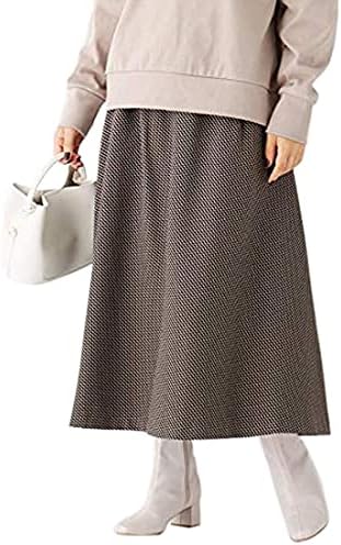 Amazon オペークドットクリップ Carreman ジオメトリックジャガード フレアスカート Web限定サイズ サンドベージュ 153 38 M スカート 通販