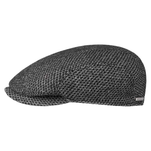 Stetson Milbridge Wool Ivy Flatcap Cap Classic Mottled Made in EU Men Autumn Winter Grey XXL (62-63 cm)