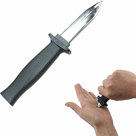 Wendy Cai 2 PCS Retractable Knife Joke Trick Halloween Props Toy Disappearing Dagger Fake Plastic Blade Magic Toy Cover