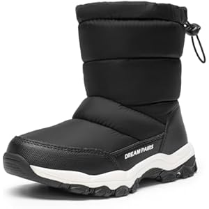 DREAM PAIRS Boys Girls Snow Boots Lightweight Slip Resistant Mid Calf Winter Shoes for Little/Big Kid 11 Little Kid Black