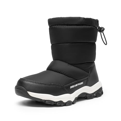 DREAM PAIRS Boys Girls Snow Boots Lightweight Slip Resistant Mid Calf Winter Shoes for Little/Big Kid 11 Little Kid Black