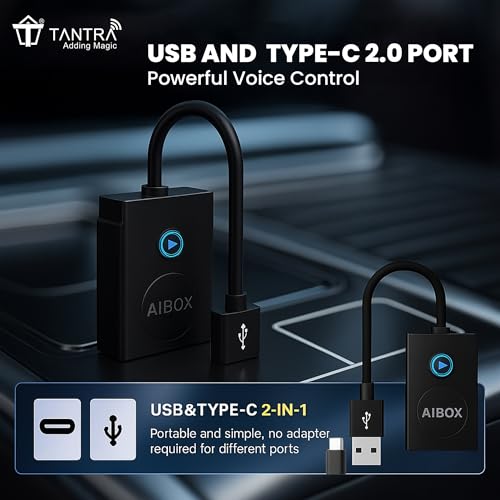 Image of Tantra Smart Dongle for Wire CarPlay & Android Auto | Wi-Fi Enabled with Google Play Support
