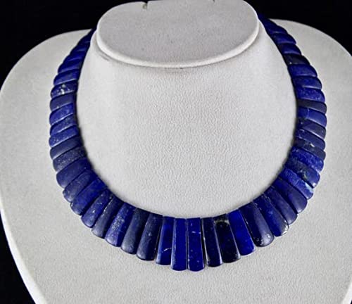 LKBEADS Naturalny niebieski naszyjnik z koralików lapis lazuli z kaboszonem 40 cm 26 mm do 12 mm