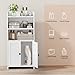 Homhedy Small Bathroom Storage Cabinet, Freestanding Toilet Paper Storage with 2 Doors and Shelves, Bathroom Organizers and Storage for Small Spaces, Laundry Room, 7.9