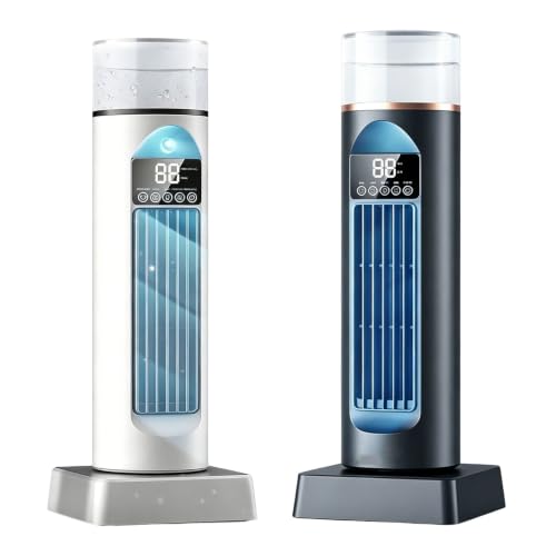 Ventilador de niebla vertical compacto con panel LED para refrescar el dormitorio 7