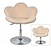Produktbild ts-ideen 1x Barhocker Blume Beige in Blumenform Lounge Sessel Barsessel Clubsessel Cocktailsessel Drehsessel