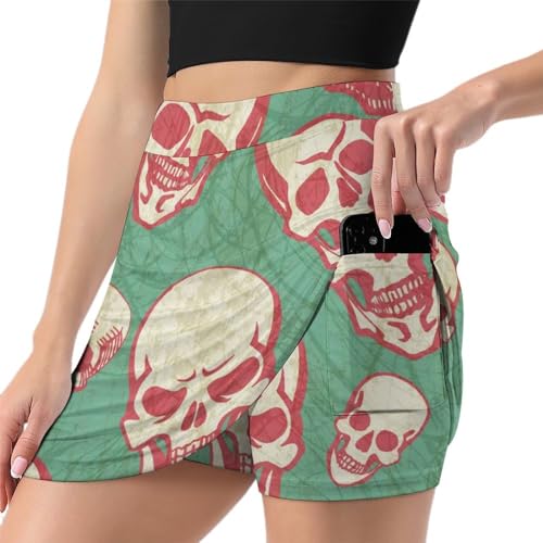 Jupe short de golf crâne rouge confortable pour le sport