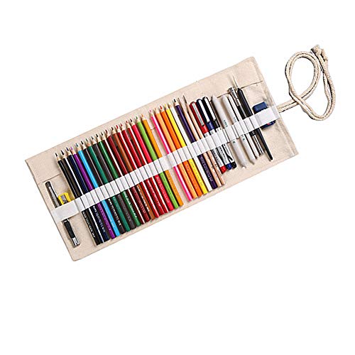 Preisvergleich Produktbild Lidylinashop rollmäppchen stiftemappe Bleistiftbeutel Leinwand Federmäppchen Federmäppchen Mädchen Federmäppchen aufrollen 12