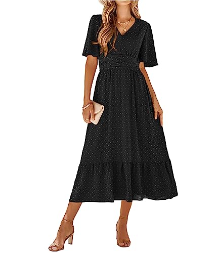 Robe d'été pour femmes col V et ceinture pour affiner la silhouette