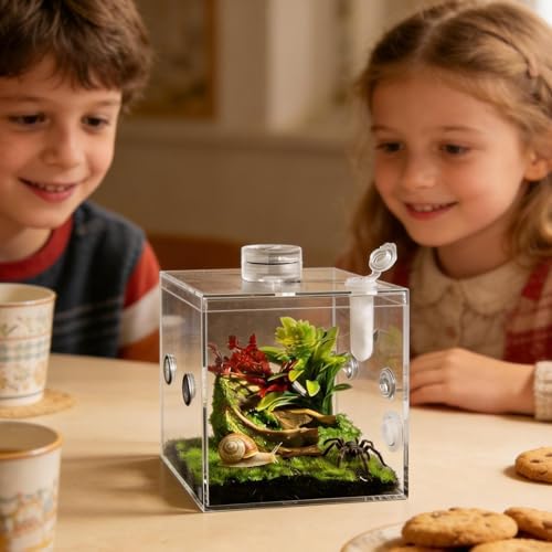 Jumping Spider Enclosure - Acrylic Clear Pet Habitat,Spider Box | for Indoor Living Room Snail Mantis Praying Mantis Small Animal — view 7