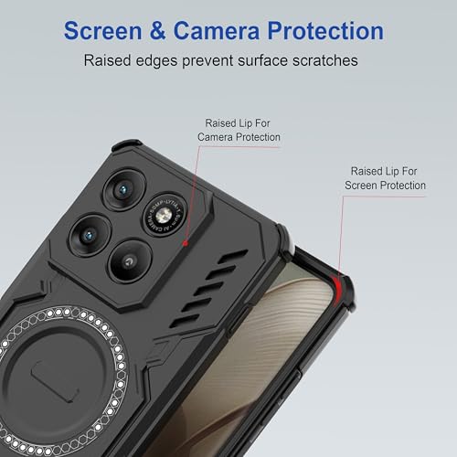 Image of Zapcase Back Case Cover for Motorola Edge 70 5G | Magnetic Case with Built-in Metal Ring | Supports MagSafe Charger, Wallet & Car Mount | Shockproof Hybrid PC + TPU | Black