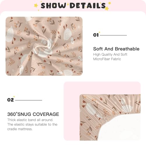 Image of Cute Goose Flowers Crib Sheet for Boys Girls, Super Soft Breathable Fitted Crib Sheet for Standard Crib & Toddler Mattress, Nursery Sheet, 28x52 in