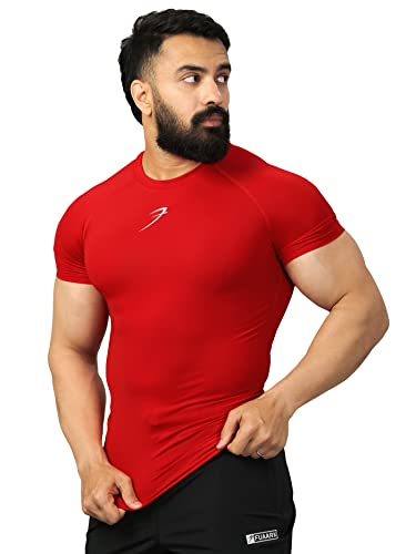 Image of FUAARK Men's Half Sleeve Compression T-Shirt - Athletic Base Layer for Fitness