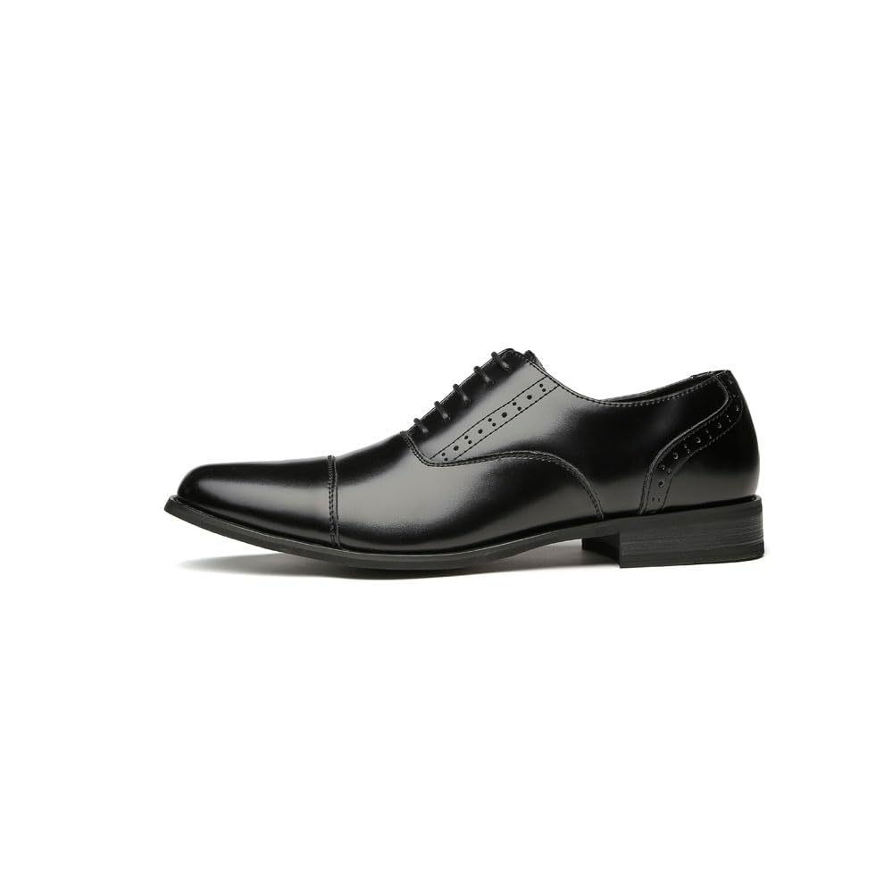 Męskie skórzane buty z brogsem biznesowe Oxford formalne buty biurowe na imprezę na co dzień