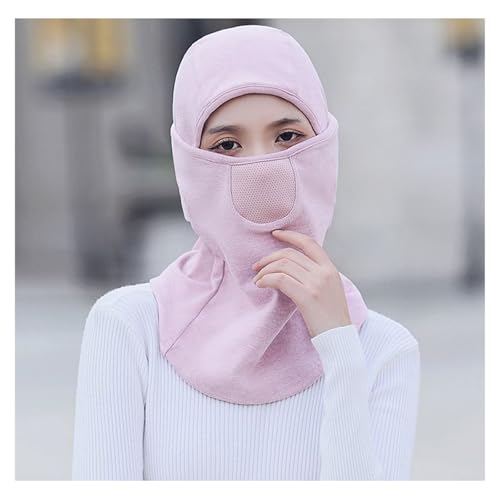 ネックウォーマー フェイスカバー 帽子 防寒 秋 冬 全新通気孔デザイン・超極柔らか素材 目出し帽 メンズ ネックカバー 防寒 ヘルメット対応 裏起毛 防寒 保温 息苦しくない スキー サイクリング バイク メンズ お嬢さん 着るのに便利です(ピンク,1個