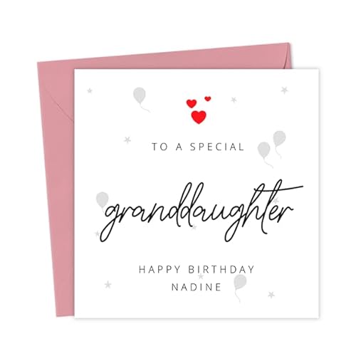 To a special granddaughter Happy Birthday Personalised Card 
