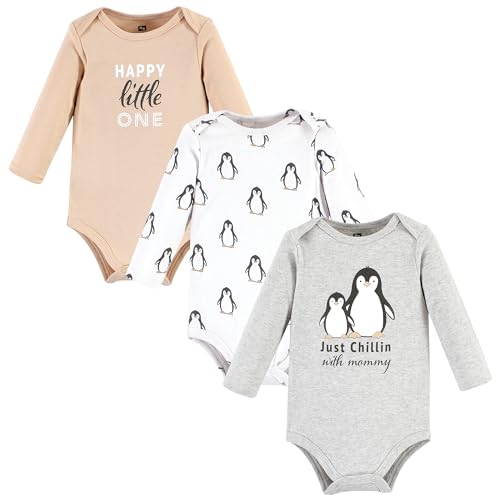 Image of Hudson Baby unisex-baby Cotton Long-sleeve Bodysuits 3-pack