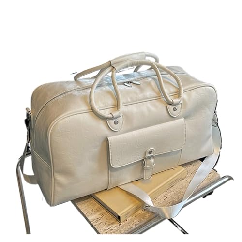 Grand sac à bandoulière d'affaires blanc au design épuré pour voyage et fitness haut de gamme