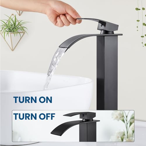 Airuida Vessel Sink Faucet,Bronze Tall Waterfall Faucet with Drain by Airuida - Used condition - Image 8