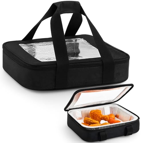 Ziliny 1 Pcs 9 x 13 in Foil Pan Carrier with Lid, Stackable Foil Pan Holder