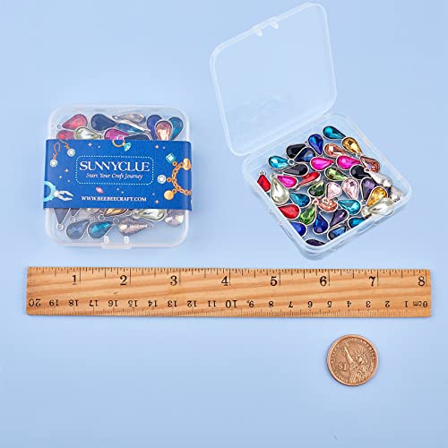 Sunnyclue 1 Box 52Pcs Water Drop Charms Teardrop Birthstone Crystal Bead Charms Waterdrop Faceted Glass Charm Rhinestones Ab Beads For Jewelry Making Charm Women Diy Necklace Bracelet Earring Craft #TOP6