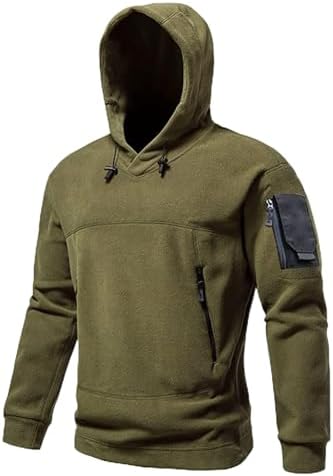 Ghassy Co. Erkek Military Sport Warm Outdoor Kapüşonlu Polar Ceket AÇIK HAKİ XXL - Görsel 1