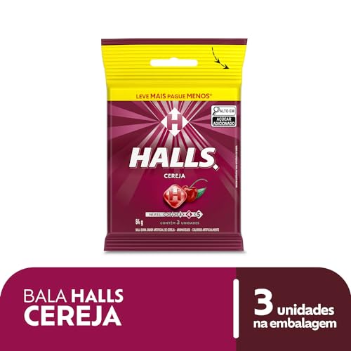 Encontraproduto.com.br - Bala Halls Cereja Pacote Com 3 Unidades