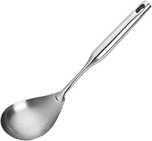 Miniatura 10 de TBWHL Skimmer - Cuchara ranurada, cuchara ranurada de acero inoxidable 304 resistente con mango ergonómico al vacío, cucharón colador de diseño de