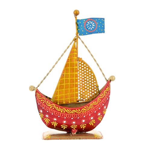 Image of CraftVatika Metal Turkish Ship Boat Naav Showpiece - Home Decor Figurine for Living Room, Bedroom, Office Desk - Tabletop Desktop Side Corner Decoration (Type 2), Multicolor