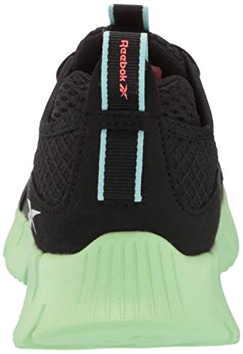 Reebok Boy's Zig Dynamica Running Shoe, Black/Neon Mint, 1 Little Kid #TOP2