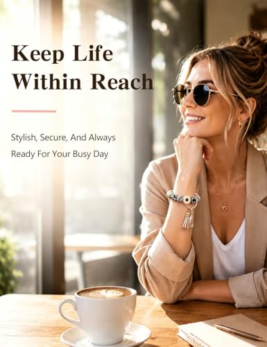 2PCS Silicone Beaded Wristlet Keychain Set, Upgraded Key Ring Bracelet Keychains for Women - Image 6