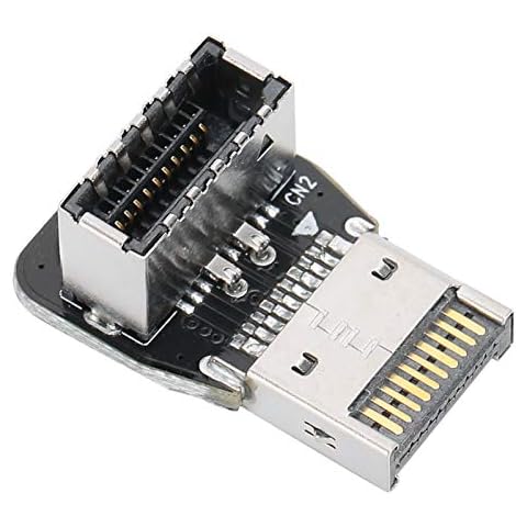 PH74B Front TYPE‑E Adapter,Header PC Motherboard USB3.1 10G 90 Degree Steering Elbow Converter,Type‑E Front Panel,USB3.1 /USB 3.2 Useful Converter for TYPE‑C line plug‑in Cover