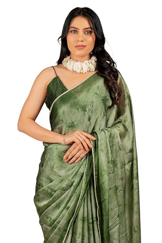 Image of MIRCHI FASHION Women Saree Chiffon Floral Printed | Breathable Festive Occasion Sari for Social Visits with Matching Blouse Piece