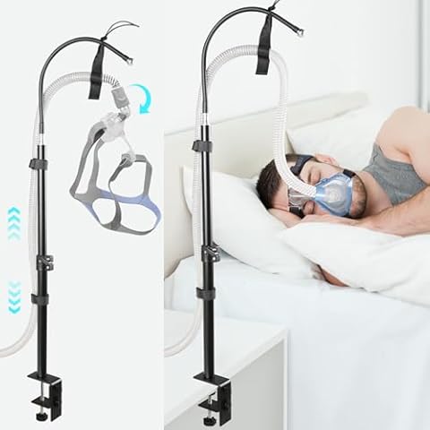 IKSTAR CPAP Hose Holder for Bed and CPAP Pillow, Retractable Bedside CPAP Hose Tube Hanger, Lasts 10 Years, No Tangles, Blockage Prevention, Keep Your Air Hose Neatly Positioned for a Restful Night Cover