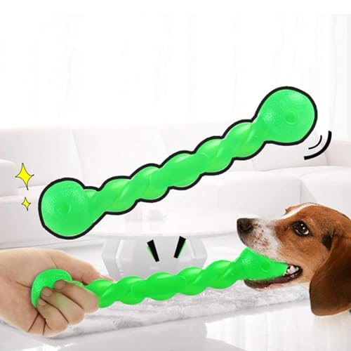 Mirrwin 2 Stück Hundespielzeug für Zähne, Hundespielzeug Wurfstick aus Gummi Gummispirale Kauknochen Robustes Kauspielzeug für Hunde Interaktiv für Kleine, Mittelgroße und Große Hunde, 18cm+28cm