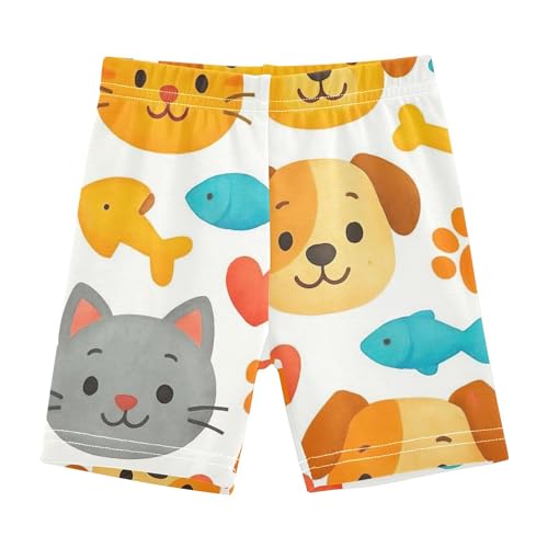 Cute Cartoon Dog Cat Faces Toddler Girl Biker Shorts Cotton Under Dress Shorts Print 4t Summer Outfits