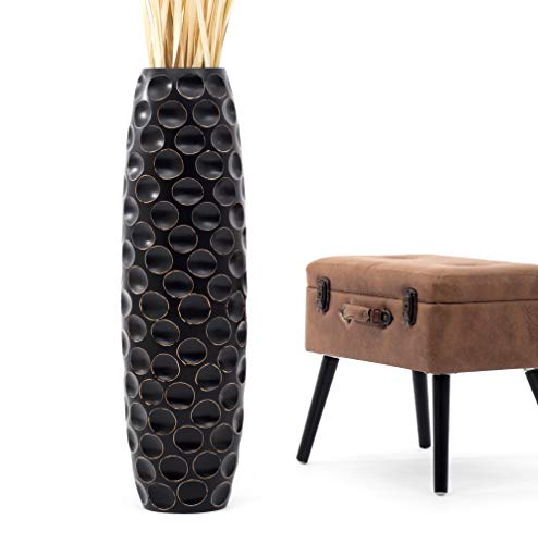 Image of Leewadee Large Floor Vase 34 inches Mango Wood for Pampas Grass, Dried Flowers