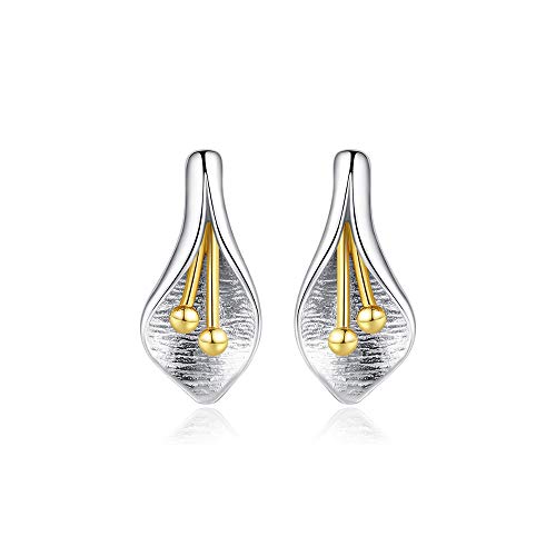 Pendientes de tulipán antialérgicos de plata 925 para orejas sensibles