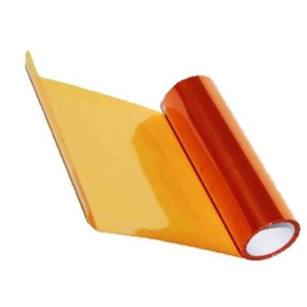 Vinilo para Faros Naranja 30 x 100 cm, Lámina de Colores para Faros, Película Protectora Adhesiva para Faros Delanteros, Pilotos Traseros y Luz Antiniebla, Compatible con Coche, Moto, Camión