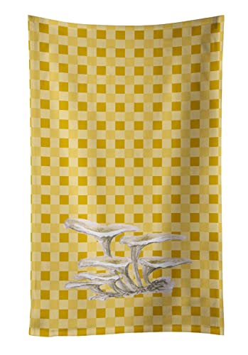Caroline's Treasures BB7206KTWL Oyster Mushrooms on Basketweave Kitchen Towel Dish Cloths Guest Hand Towel Decorative Bathroom Towel for Face,Tea, Dishcloth, Kitchen and Bath