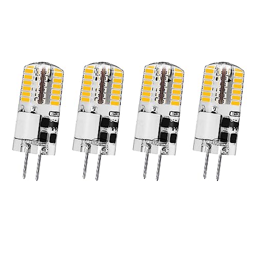 Ruiansion G4 LED�d�� 12V AC/DC�A20 W�����AT 3 JC�^���r���1.8 W 3014 48 SMD �E�H�[���z���C�g�A�i�ϏƖ��p�A�L���r�l�b�g���Ɩ��i1�p�b�N4�j