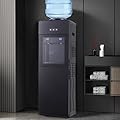 Top Loading Water Cooler Dispenser, Hot & Cold Water Cooler Dispenser for 3 or 5 Gallon Bottles with Storage Cabinet & Child Safety Lock, Water Cooler for Home Office Kitchens (Black)