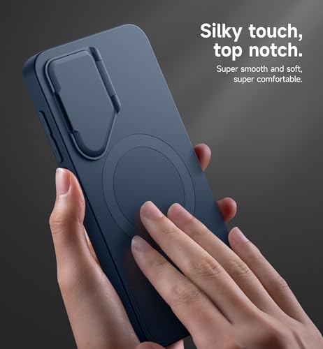 Image of SURITCH for Samsung Galaxy S25+ Plus Phone Case, Magnetic Shockproof Protective Cover with Camera Cover & Adjustable Metal Kickstand for Galaxy S25+ Plus(2025)-Dark Blue