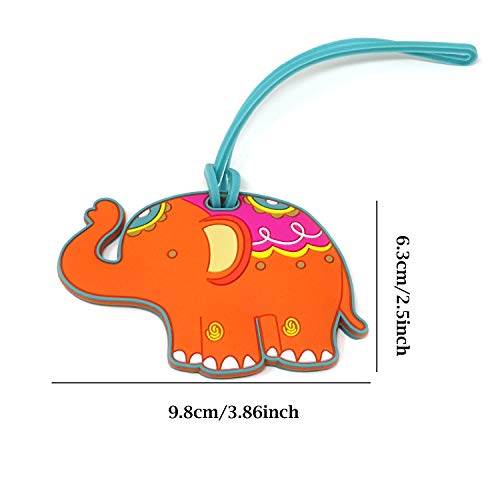 Honbay 2PCS Cute Elephant Luggage Tags for Travel or Business Trip2
